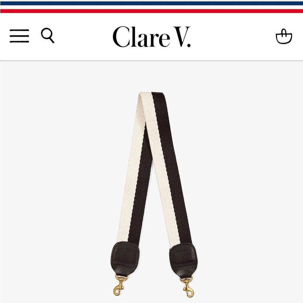 Clare V. Black and white stripe shoulder strap